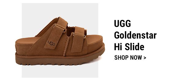 Womens UGG® Goldenstar Hi Slide Sandal - Chestnut