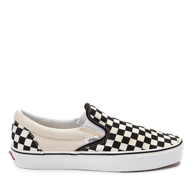 Vans Slip-On Checkerboard Skate Shoe - Black / White