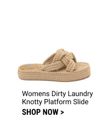 Womens Dirty Laundry Knotty Platform Slide Sandal - Natural 