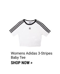 Womens adidas 3-Stripes Baby Tee - White 