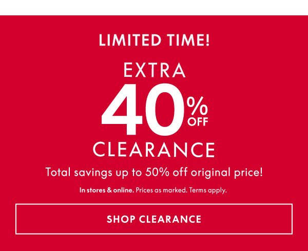 40% Off Clearance