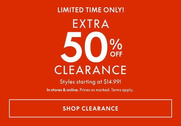 50% Off Clearance