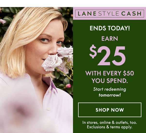 Earn \\$25 for Every \\$50 You Spend