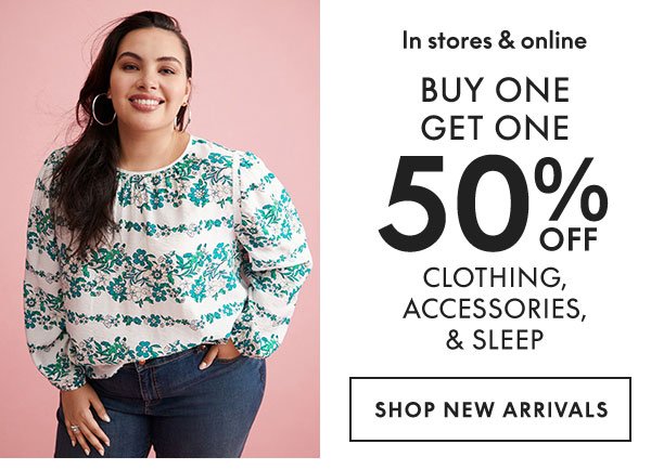 Buy One Get One \\$50 Off Clothing, Accessories, and Sleep