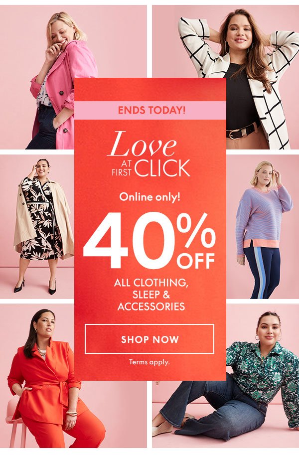 40% Off All Clothing, Sleep, and Accessories