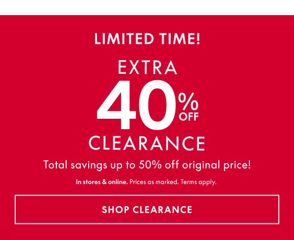 40% Off Clearance