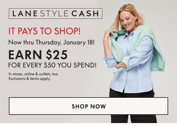 Earn \\$25 for every \\$50 you spend