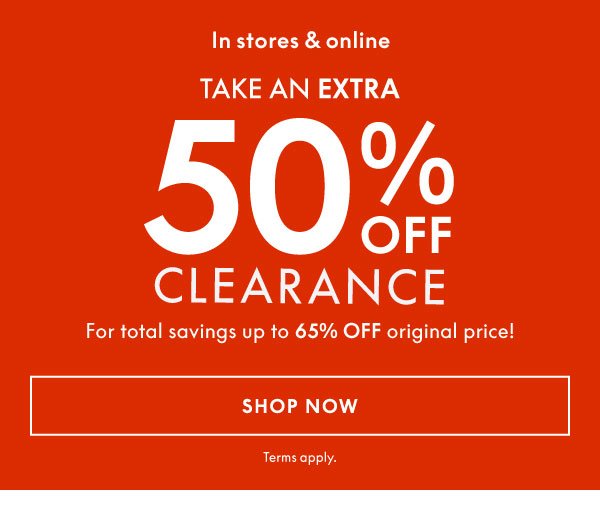 Shop Clarance 50% Off