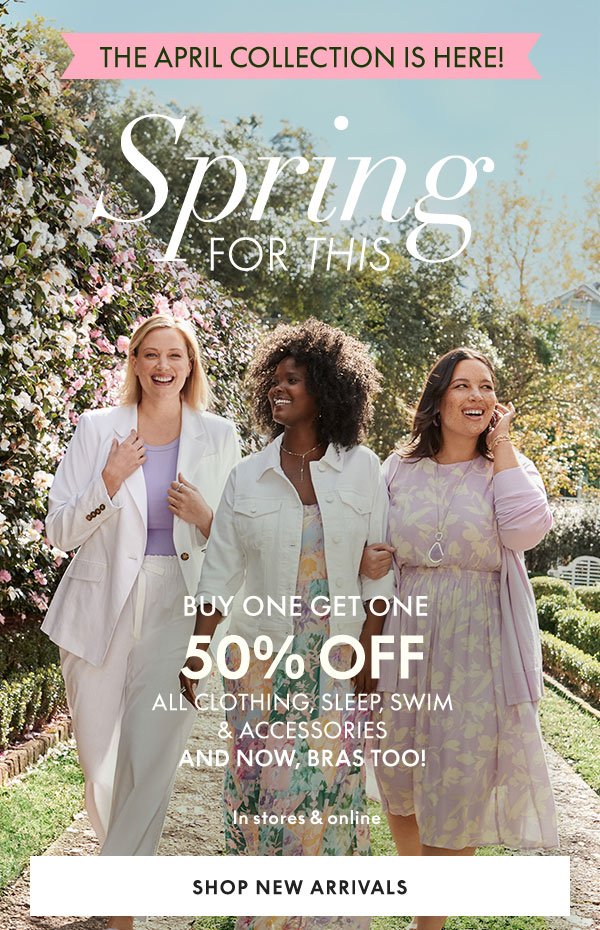 BOGO 50% Off Clothing, Sleep, Swim, Accessories, and Bras