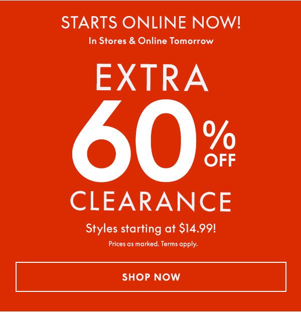 60% Off Clearance