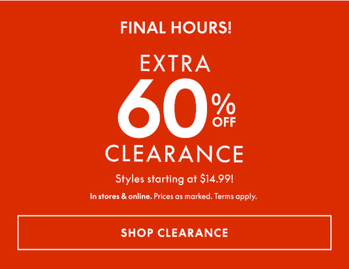 60% Off Clearance