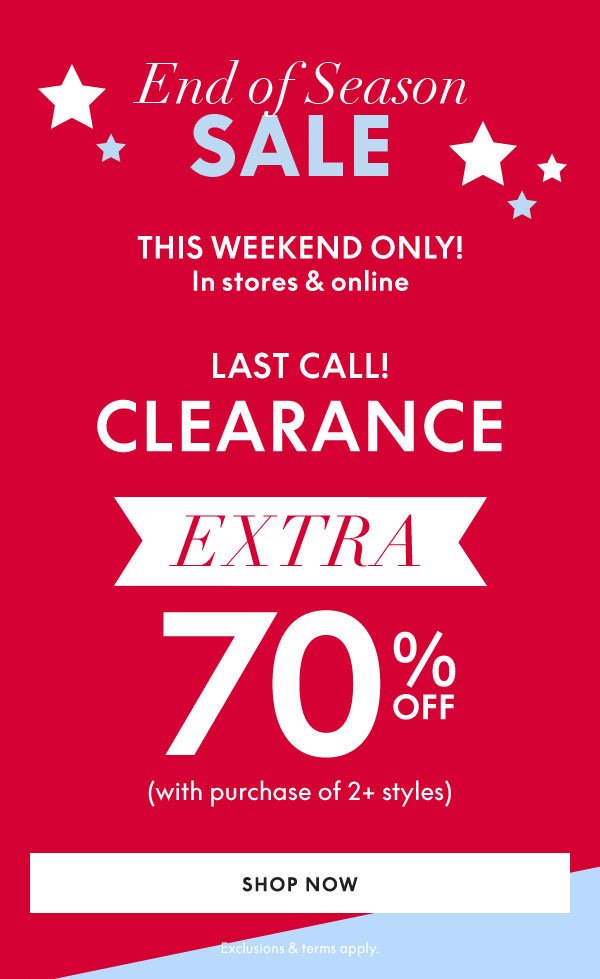 Clearance 70% Off