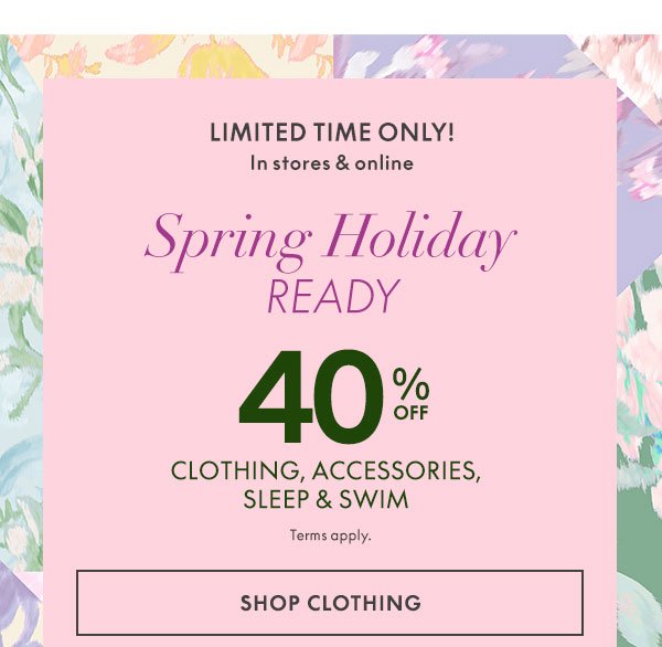 Spring Holiday 40% Off