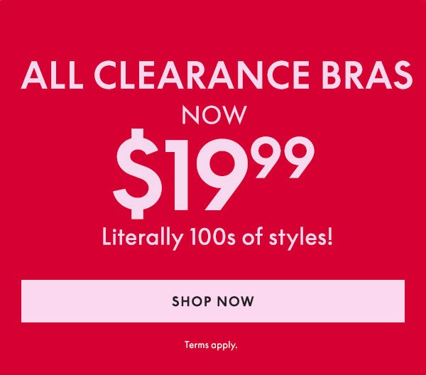 All Clearance Bras \\$19.99