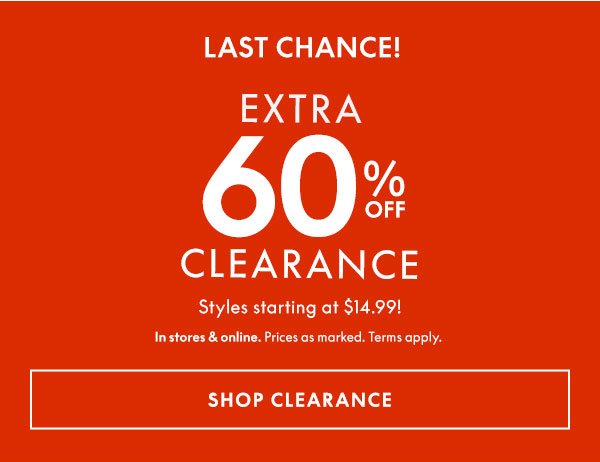 60% Off Clearance