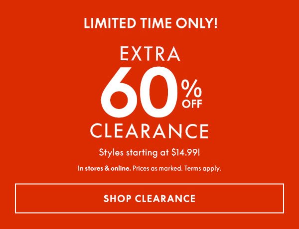 60% Off Clearance