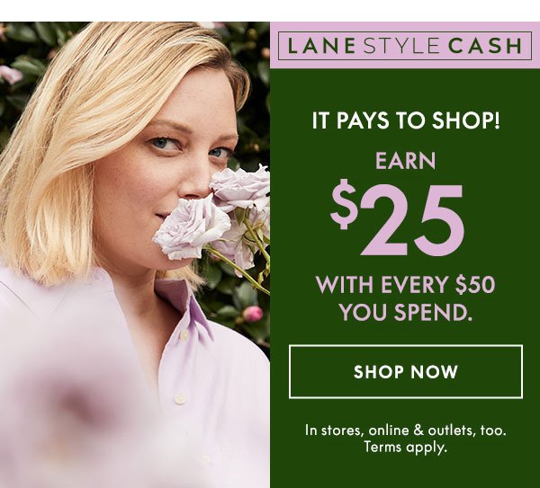 Earn \\$25 for Every \\$50 You Spend