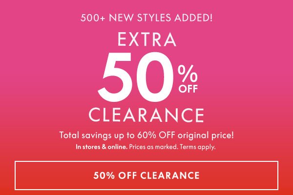 50% Off Clearance