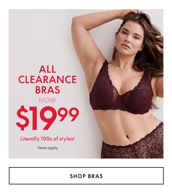 All Clearance Bras \\$19.99