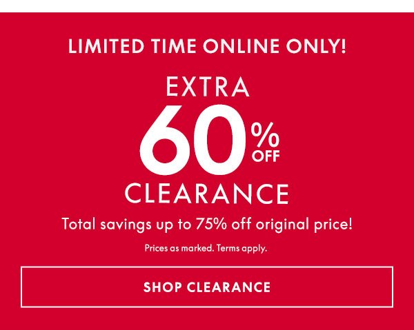 60% Off Clearance