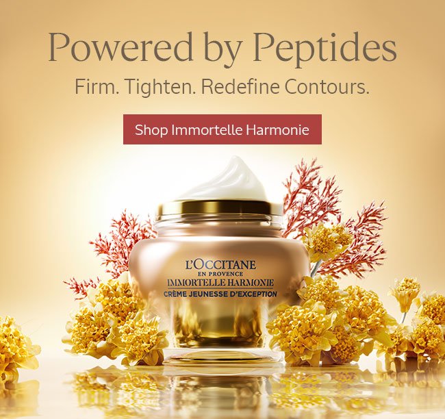 POWERED BY PEPTIDES | SHOP IMMORTELLE HARMONIE | FIRM. TIGHTEN. REDEFINE CONTOURS.