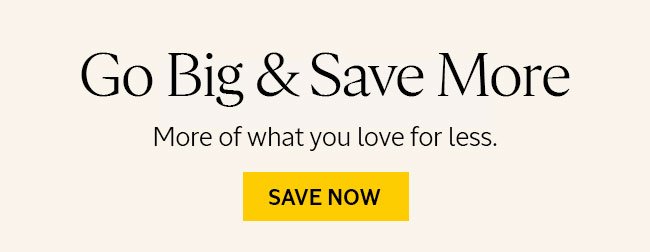 GO BIG AND SAVE MORE | MORE OF WHAT YOU LOVE FOR LESS | SAVE NOW