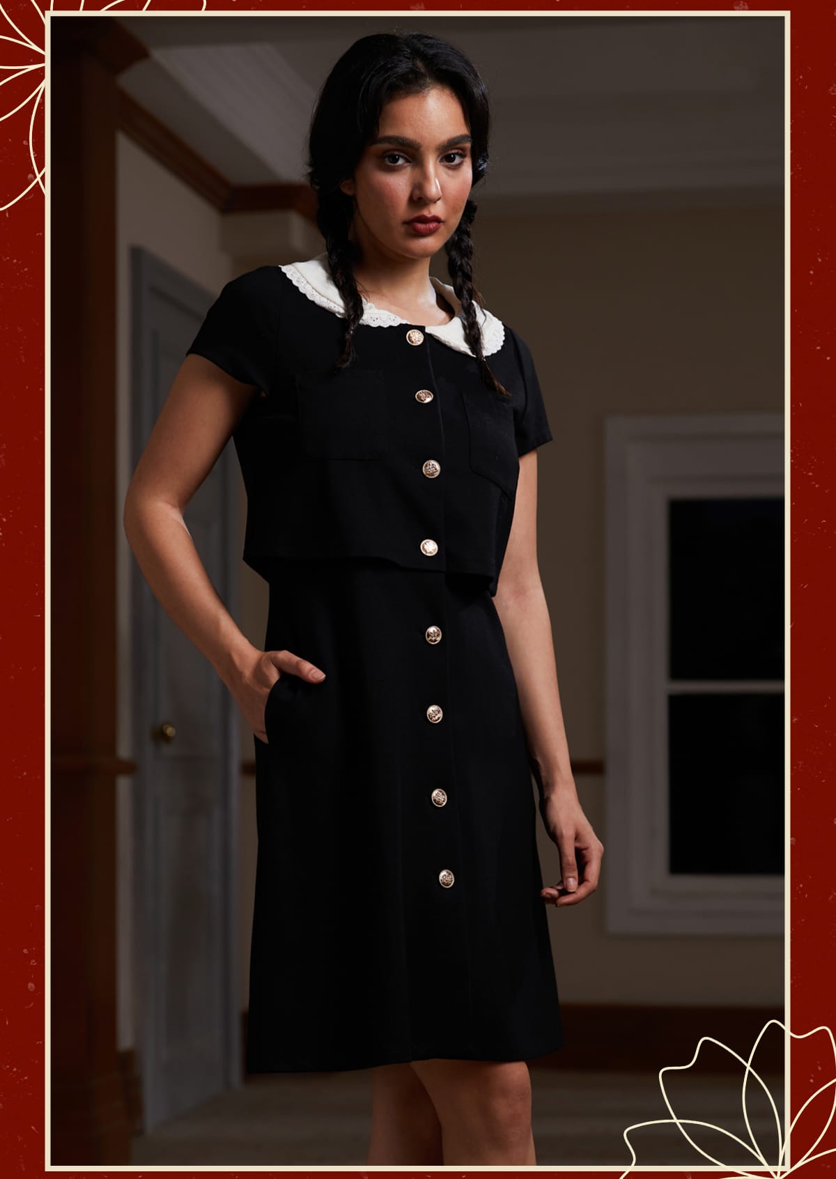 Falling for the Fall Equinox Collared Dress