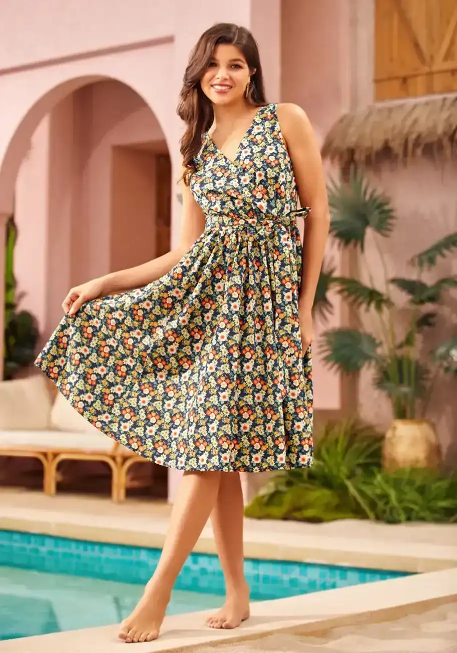 Image of Instant Energy Faux-Wrap Dress