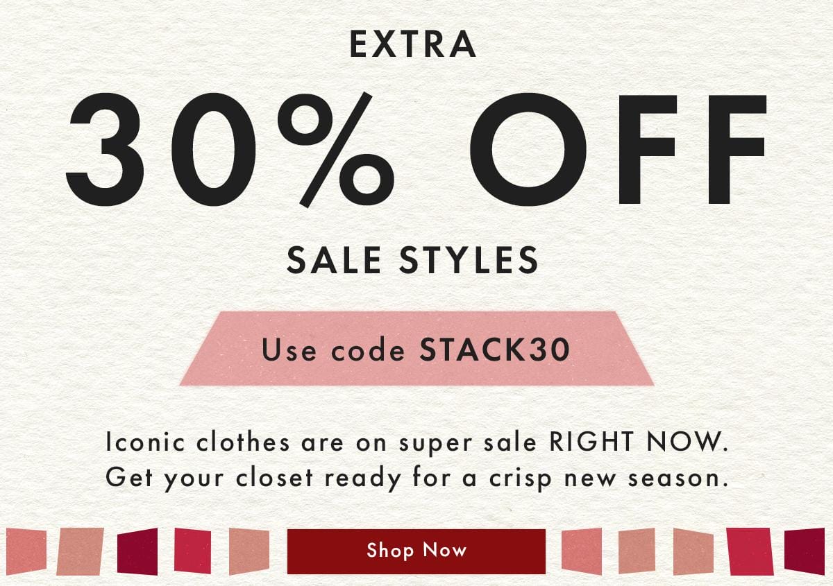 30% Off SALE STYLES