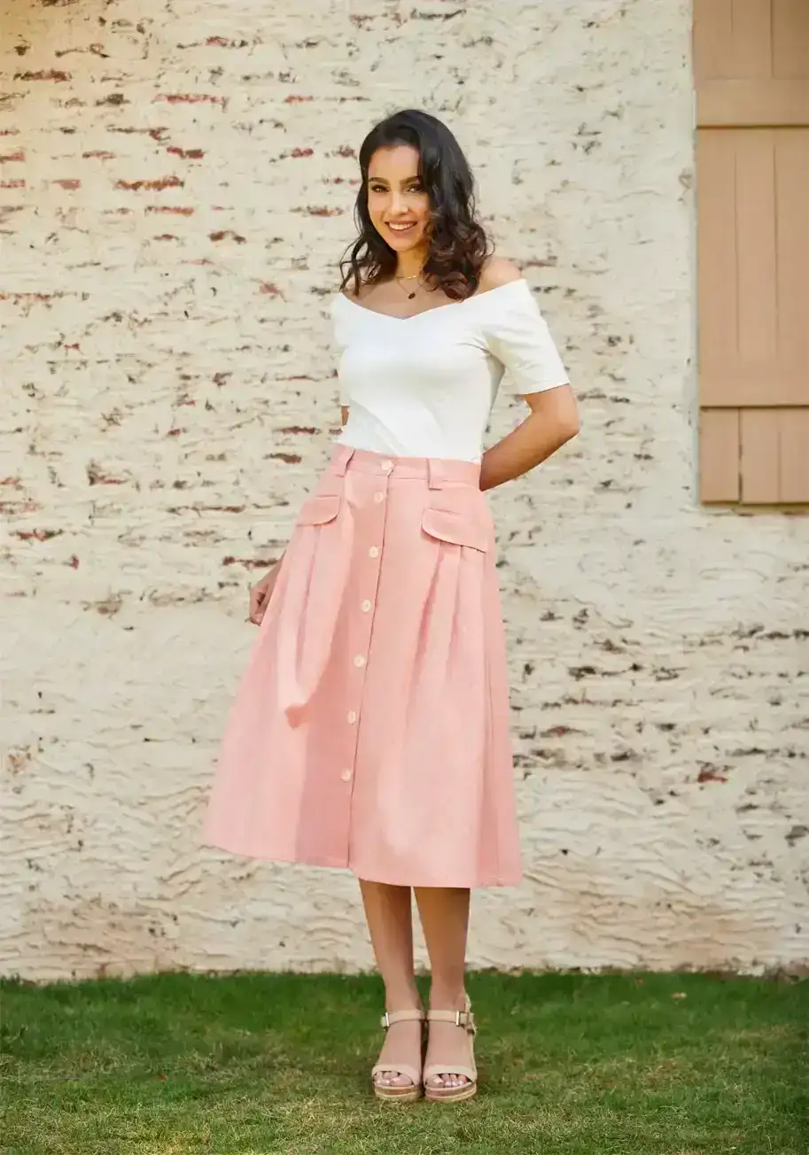 Image of Effortless Feature A-Line Skirt