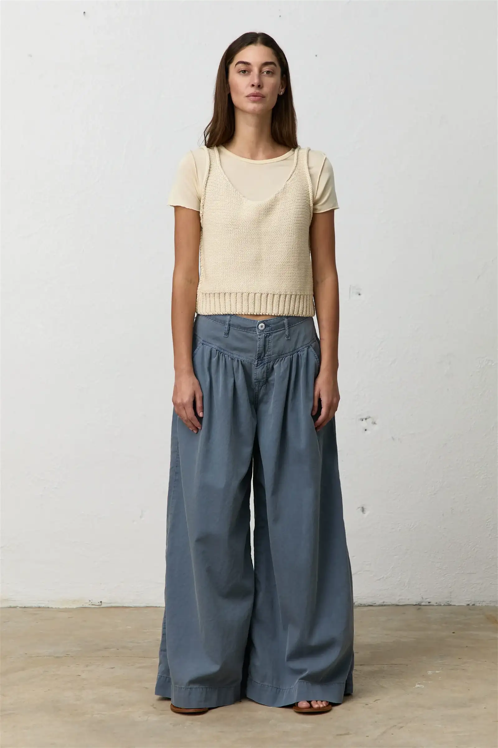Image of TALISE SUPER WIDE PANT / PIGMENT NAVY
