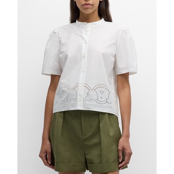 Embroidered Short-Sleeve Shirt