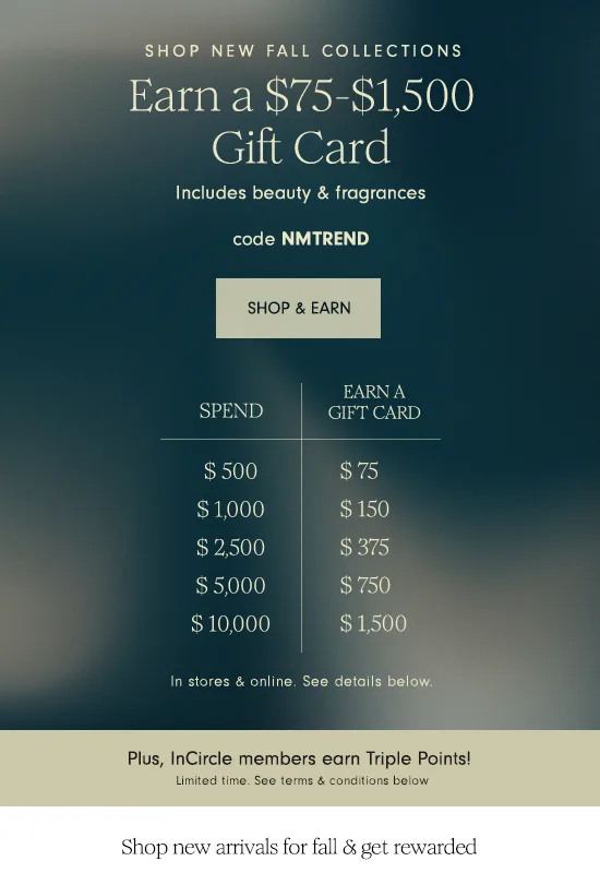 Earn a \\$75-\\$1,500 gift card