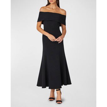 Ria Off-Shoulder Stretch Crepe Maxi Dress