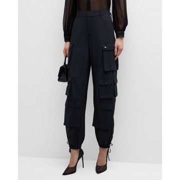 Olympia Mid-Rise Ankle-Tie Cargo Pants 