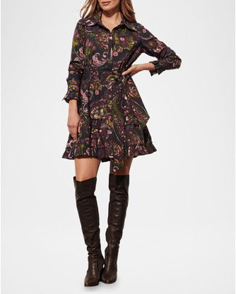 Cami Paisley Cotton Mini Shirtdress