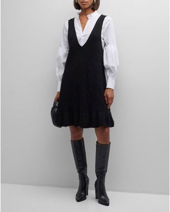 Greysen Pinafore Combo Knee-Length Dress