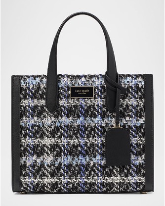 manhattan plaid tweed tote bag