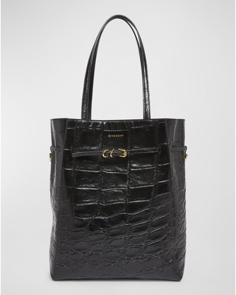 Voyou Medium Tote Bag in Embossed Leather