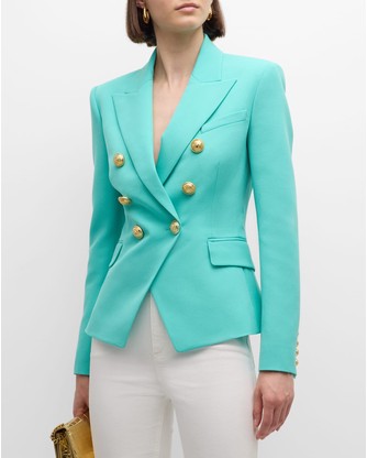 Classic Wool Blazer with Button Detail