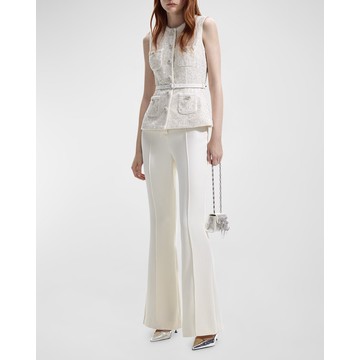 Sequin Boucle Detachable-Trousers Sleeveless Jumpsuit