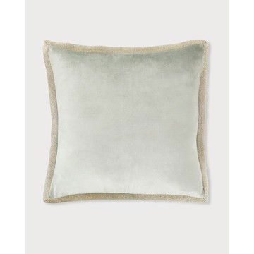 Two-Tone Velvet Decorative Pillow, 22"Sq. 