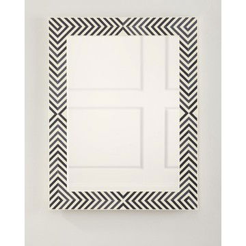 Chevron Bone & Resin Mirror, 35.5"