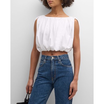 Nell Sleeveless Blouson Crop Top