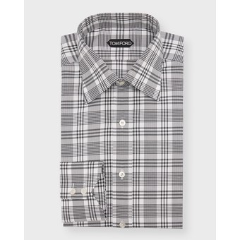 Men's Slim Fit Plaid Dress Shirt