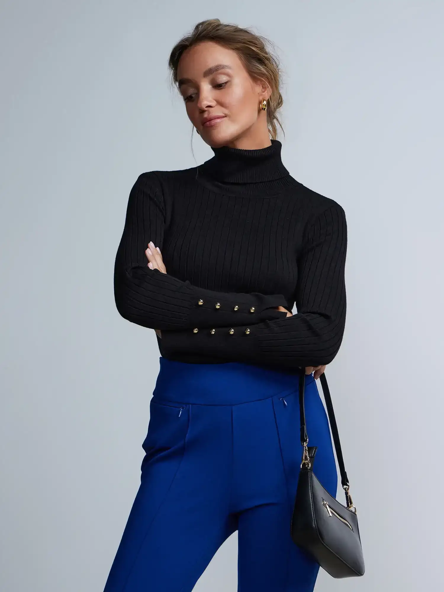 Image of Ribbed Turtleneck Sweater