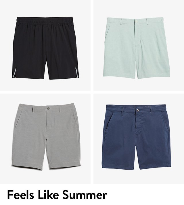 Athletic, hybrid and flat-front shorts.