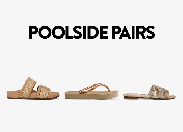 Poolside pairs: six styles of women's sandals.