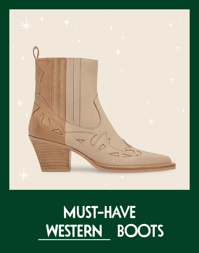 Trending boot styles: Western, combat, knee high and Chelsea.