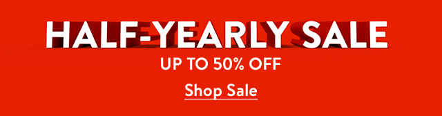 Half-Yearly Sale: up to 50% off.